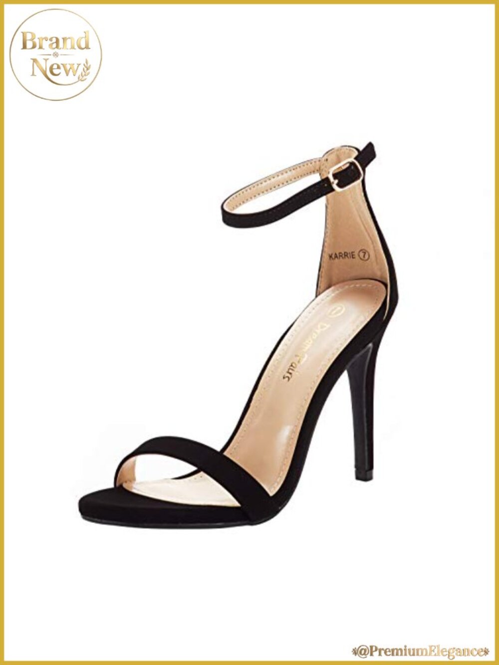 Stiletto Heel Sandals with Removable Floral Appliqué and Ankle Strap